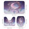 FBMLBRB Rustic Indian Dreamcatcher 4 Pcs Waterproof Shower Curtain Set,Abstract Spring Flower Feather Hummingbird Moon with Waterproof Toilet Cover Shower Mat Rugs view 3