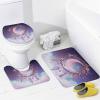 FBMLBRB Rustic Indian Dreamcatcher 4 Pcs Waterproof Shower Curtain Set,Abstract Spring Flower Feather Hummingbird Moon with Waterproof Toilet Cover Shower Mat Rugs view 4