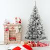 1.8M Artificial Christmas Tree,Winter Party Decoration with Realistic Branch,Snow Christmas Holiday Pencil Tree Reinforced Metal Base and Easy to Assembly (White) view 2