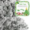 1.8M Artificial Christmas Tree,Winter Party Decoration with Realistic Branch,Snow Christmas Holiday Pencil Tree Reinforced Metal Base and Easy to Assembly (White) view 4