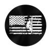 Qauirfe American Flag Lineman 9.84-in Silent Non-Ticking Round Wall Clock - Modern Dcor for Home Office School view 1
