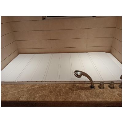 Bathtub Tray Bathtub Tray Bathtub Cover Dust Board, Dust-Proof Insulation Shutter Bath Lid, Bathroom Folding Heat-Resistant Cover for Most Home Bathtubs, Thickened 1.2cm Multifunctional (Color : Whit