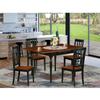 HomeStock Modern 5-Piece Dining Set - Drop Leaf Table & 4 Chairs - Wood Dinette Set - Black & Cherry Finish view 1