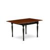 HomeStock Modern 5-Piece Dining Set - Drop Leaf Table & 4 Chairs - Wood Dinette Set - Black & Cherry Finish view 2