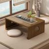 JJoias Folding Coffee Table, Japanese Tea and Coffee Floor Table, Meditation Low Portable Center Table, Breakfast in Bed Tray Table, Laptop Table, Simple Low Table for Small Spaces,Brown 120cm view 1