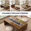 JJoias Folding Coffee Table, Japanese Tea and Coffee Floor Table, Meditation Low Portable Center Table, Breakfast in Bed Tray Table, Laptop Table, Simple Low Table for Small Spaces,Brown 120cm view 4