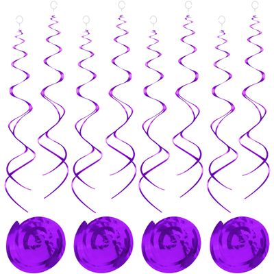 30 pcs Purple Hanging Swirls Party Decorations Party Streamers for Ceiling Party Decorations