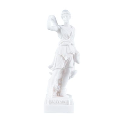 Goddess Artemis Diana Greek Statue Nature Moon Alabaster 6.2 Inches (16 cm)