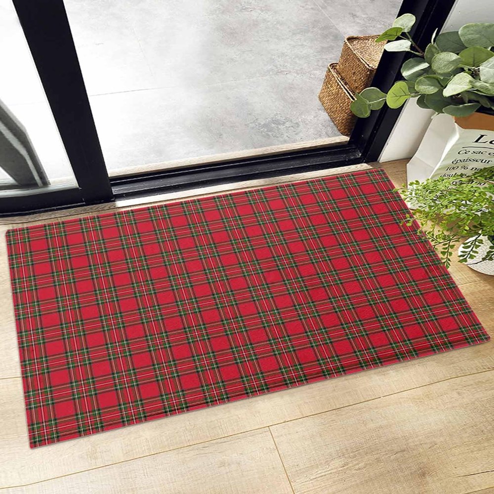 Fluffy Bath Rug Christmas Tartan Red Green Plaid,Non Slip Shag Carpet Soft Floor Door Mat Valentine's Day Romantic Stripe,Absorbent Entrance Rugs for Kitchen Bathroom Living Room