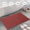Fluffy Bath Rug Christmas Tartan Red Green Plaid,Non Slip Shag Carpet Soft Floor Door Mat Valentine's Day Romantic Stripe,Absorbent Entrance Rugs for Kitchen Bathroom Living Room view 4
