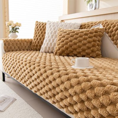 Funny Fuzzy Couch Cover Sofa Covers Washable Sectional Couch Covers for 1/2/3/4 Cushion Couch Sofa Pet Friendly Sofa Slipcovers Furniture Covers Couch Protector for Dogs Super Cozy Plush (Not All Set)