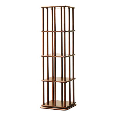GAMAK Rotating Bookshelf 3-4 Tier 360 Display Wood Bookcase Freestanding Display Wooden Bookshelf Multi-Functional Bookshelf Organizer for Kids and Adults (Color : Walnut, Size : Four)