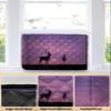 Indoor Air Conditioner Cover - Purple Starry Sky Deer and BallerINa Prairie Silhouette Double Insulation Waterproof Adjustable Inside WINdow AC Unit Cover Parts with Free Elastic Straps, 21x15x3.5IN view 3