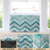 T&H XHome Indoor Air Conditioner Cover - Northern Europe Blue Geometric Wave Stripes Double Insulation Waterproof Adjustable Inside Window AC Unit Cover Parts with Free Elastic Straps, 28x20x3.5IN view 3