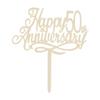 Happy 50th Anniversary Cake Toppers Wood, Cheers To 50 Years Old Party Decorations 50 Year Anniversary Wooden Cake Decor, Fifty Theme Cake Decorations For Wedding Birthday Company Anniversaro view 1