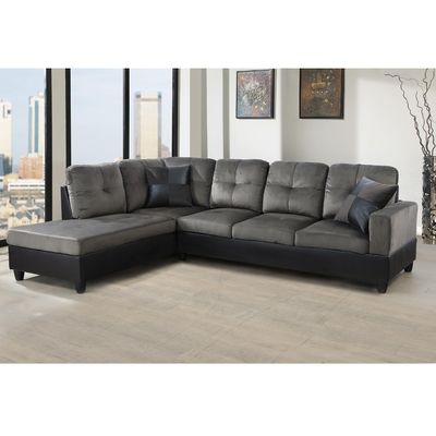 A Ainehome 2 Pieces Sectional Sofa Sets, L-Shape Sofa Microfiber Couch Living Room Sofa Set with Chaise Using for Living Room Furniture(A-Taupe, Left Hand Facing)