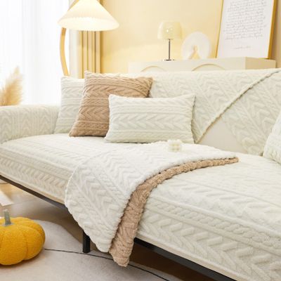 Sofa Slipcover Couch Covers Non-Slip Bed Blanket Sectional L Shape Washable Sofa Chaise Cover Furniture Protector 3 2 4 1 Seater for Kids Large Dogs Pets Cats Puppy ( Color : White , Size : 90*240cm )