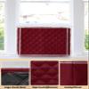 T&H XHome Indoor Air Conditioner Cover - Solid Color Wine Red Double Insulation Waterproof Adjustable Inside Window AC Unit Cover Parts with Free Elastic Straps, 17x13x3.5IN view 3