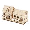 ifundom 2pcs Christmas Wooden House Decor Adornments for Home Office and Party Creative Xmas Village Decorations to Festive Atmosphere view 1