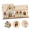 ifundom 2pcs Christmas Wooden House Decor Adornments for Home Office and Party Creative Xmas Village Decorations to Festive Atmosphere view 2
