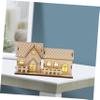 ifundom 2pcs Christmas Wooden House Decor Adornments for Home Office and Party Creative Xmas Village Decorations to Festive Atmosphere view 4