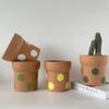 BOugez Polka Dot Ceramic Flower Vase, Modern Pop-Style Plant Pot, Terra Cotta Vase for Bohemian Home Decor, Table Shelf, Living Room Decoration, Shelf Decor, Mante (Light Green) view 3