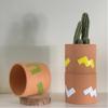 BOugez Alphabet Ceramic Flower Vase, 5.1-Inch Tall, Succulent/Cactus Plant Pot with Drainage Hole, Handmade Planter for Modern Table Shelf Bedroom Living Room Office Desk (Bright Yellow) view 3