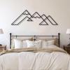 ALYSSE Mountain Wall Art,Mountain Art Wall Decor,Metal Mountain Wall Art, Wall Decorations for Living Room,Bohemian Wall Decor,Metal Wall Art for Bedroom (59""x29""/150x75 cm, Black) view 1