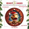 3D Break Through Dinosaur Christmas Ornament - Christmas Oranment - Xmas Tree Decoration - Fun 2023 Christmas Ornament - 3" Round PVC Ornament - Printed in USA AAO238-FBM view 2