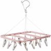 AtEEco 17/20 Clip Stainless Steel Portable Socks Clothespin Useful Clothes Rack Wardrobe Storage Hanger (Color : D) view 1