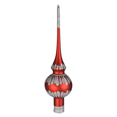 Grace Red Glass Christmas Tree Topper