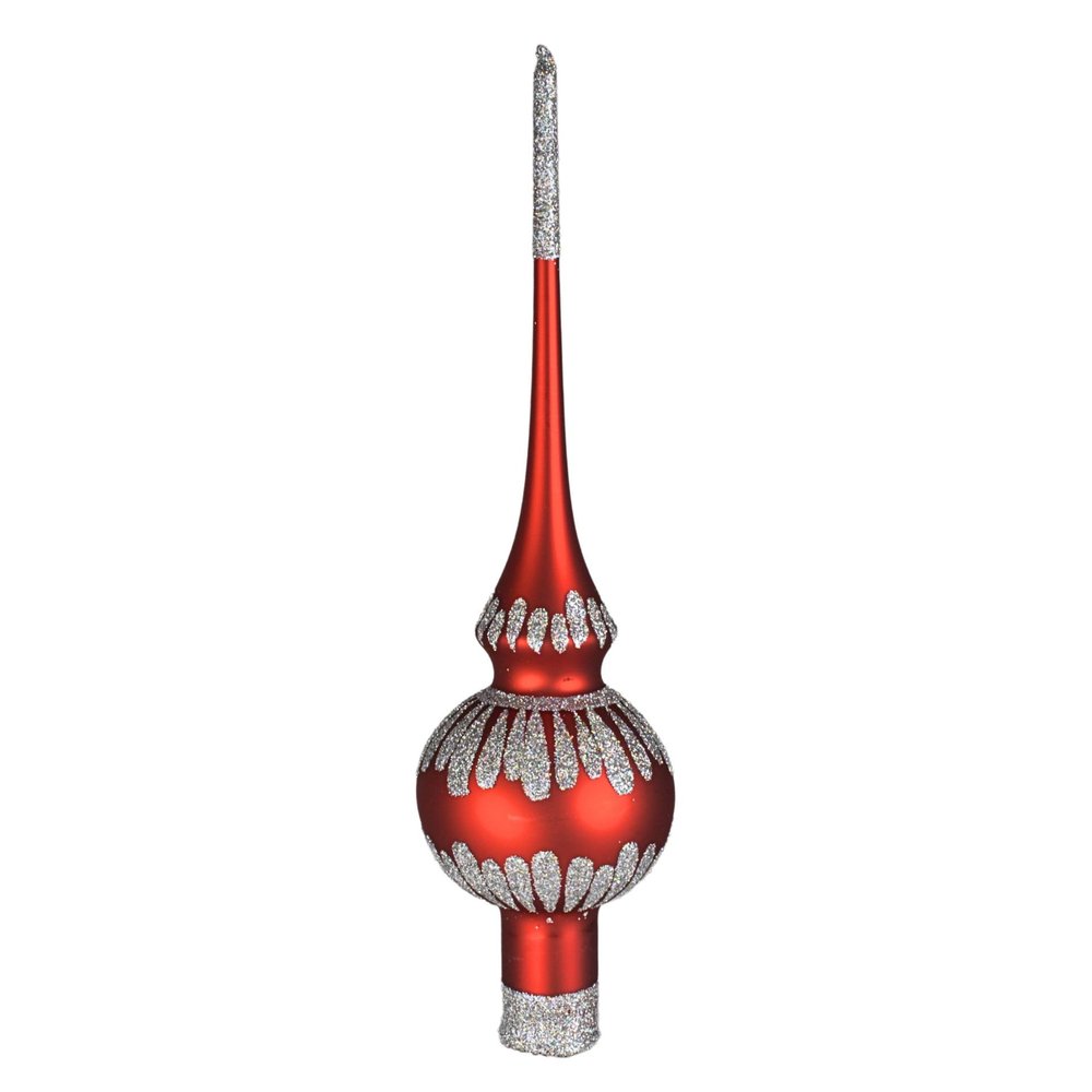 Grace Red Glass Christmas Tree Topper