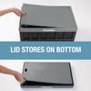 CleverMade Collapsible Storage Bins with Lids - Ocean 3 Pack 62L - Plastic Containers Stackable Organization Crates Home Closet Space-Saving Durable view 3
