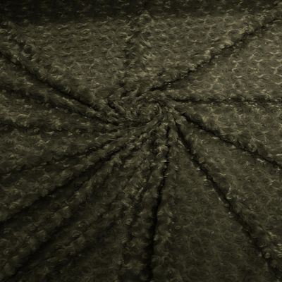 Backdrop King Inc, 58" Wide Minky Swirl Rose Blossom Ball Rosebud Plush Fur Fabric Polyester -Sold by Yard. (Olive, 3 Yards)