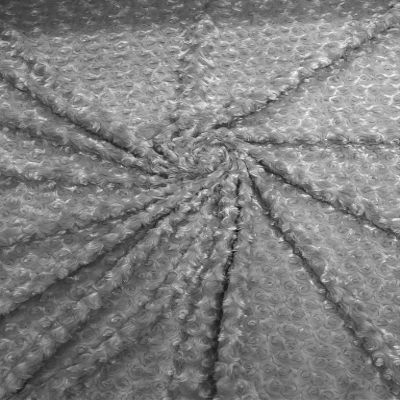 Backdrop King Inc, 58" Wide Minky Swirl Rose Blossom Ball Rosebud Plush Fur Fabric Polyester -Sold by Yard. (Silver, 3 Yards)