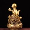 burid Pure Copper Monkey Statues Chinese Zodiac Guardian Feng Shui Office Study Desktop Figurine Home Decoration Housewarming Congratulatory Gift-Monkey view 2