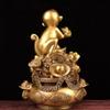 burid Pure Copper Monkey Statues Chinese Zodiac Guardian Feng Shui Office Study Desktop Figurine Home Decoration Housewarming Congratulatory Gift-Monkey view 3