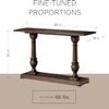 Maven Lane Arthur Traditional Rectangular Accent Console Table for Small Spaces and Front Door Entrance Hallway in Antiqued Brown Finish view 2