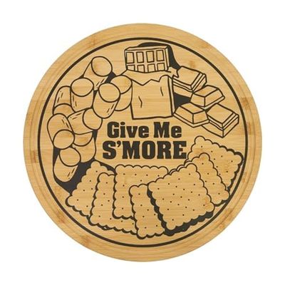 Farberware S'more Board with Recessed Handles, Reversible Kitchen Cutting Board for Entertaining and Meal Prep, Decorative Wood Board, 16 Inch, Bamboo