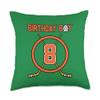 American Sport Kid Costume For Hockey Fans Happy 8th Birthday Boy Anaheim California Hockey Sticks Throw Pillow, 18x18, Multicolor view 1