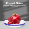 Amosfun Retro Style Enamel Plates 5.5 Inch Decorative Food Dishes Set for Serving Fruits Snacks Desserts in Home Hotel Use view 3