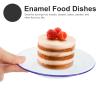 Amosfun Retro Style Enamel Plates 5.5 Inch Decorative Food Dishes Set for Serving Fruits Snacks Desserts in Home Hotel Use view 4