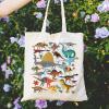 Andeiltech Canvas Aesthetic Tote Bag for Women with Inner Pocket Totes Shoulder Book Bag Shopping Reusable Grocery Bags view 3