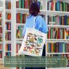 Andeiltech Canvas Aesthetic Tote Bag for Women with Inner Pocket Totes Shoulder Book Bag Shopping Reusable Grocery Bags view 4