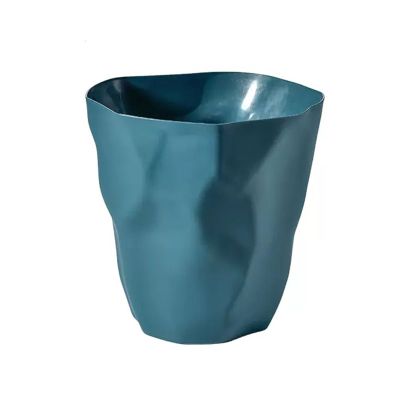 DIPSTICK Kitchen Trash Can Simple Style Home Living Room Kitchen Trash Can Without Lid Large Creative Bedroom Office Waste Paper Basket Bedroom Trash Can (Color : Blue, Size : Small)