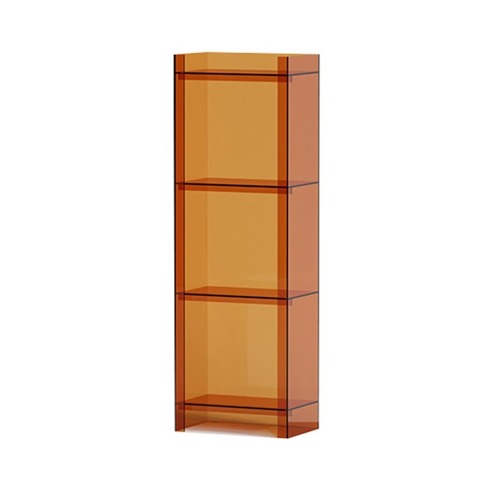 AMUFJJ 4Tier Acrylic Magazine Rack, Living Room Office Bathroom Storage HolderRectangular Floor Organizer for Display Newspaper Magazines Letters(Orange,40x25x118cm)