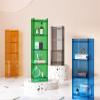 AMUFJJ 4Tier Acrylic Magazine Rack, Living Room Office Bathroom Storage HolderRectangular Floor Organizer for Display Newspaper Magazines Letters(Orange,40x25x118cm) view 4