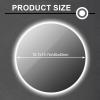 Bathroom Mirror, Round Backlit Bathroom Mirror, Wall-Mounted Illuminated Makeup Mirror, Suitable for Dressing Table, Etc (Size : A) view 2