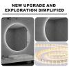Bathroom Mirror, Round Backlit Bathroom Mirror, Wall-Mounted Illuminated Makeup Mirror, Suitable for Dressing Table, Etc (Size : A) view 3