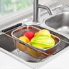 4qt Stainless Steel Oval Strainer Basket Colander, Over The Sink Colander Fine Mesh Expandable, Colander For Kitchen Sink, Vegetables, Strain, Drain, Rinse Fruits (6 Quart Strainer Basket) view 2